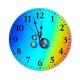 yanfind Fashion PVC Wall Clock Art Abstract Design Creativity Decoration Shining Rainbow Artistic Futuristic Contemporary Mute Suitable Kitchen Bedroom Decorate Living Room