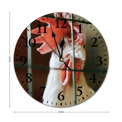 yanfind Fashion PVC Wall Clock Barn Bird Chicken Coop Cock Cockerel Farm Farming Fowl Hen Hencoop Henhouse004 Mute Suitable Kitchen Bedroom Decorate Living Room