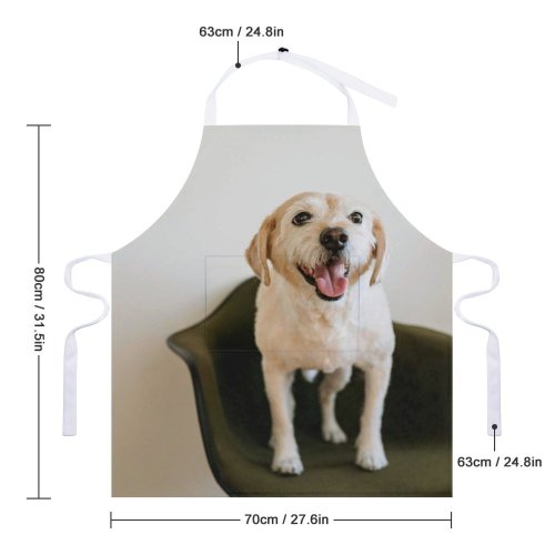 yanfind Custom aprons Adorable Portrait Canidae Chair Cute Dog Face Human's Friend Camera001 white white-style1 70×80cm