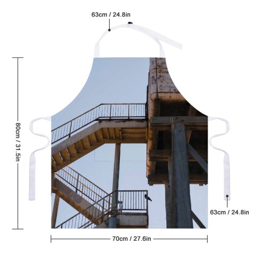yanfind Custom aprons Abandoned Aged Sky Broken Building Cloudless Construction Corrosion Crack Damage Decay Derelict white white-style1 70×80cm