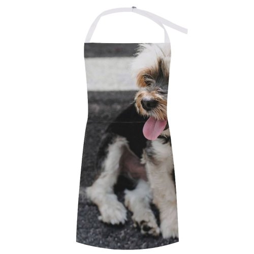yanfind Custom aprons Accessory Adorable Attentive Blurred Calm Charming Chordate Cute Daytime Dog Friendly Fur white white-style1 70×80cm