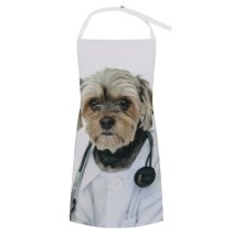 yanfind Custom aprons Adorable Button Charming Chordate Cloth Concept Space Cute Doctor Dog Fluffy Friendly white white-style1 70×80cm