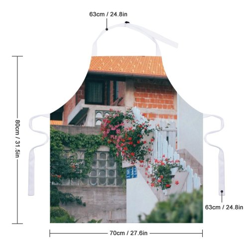 yanfind Custom aprons Accommodation Architecture Bloom Brick Building Bush Construction Corner Cottage Cultivate white white-style1 70×80cm