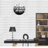 yanfind Fashion PVC Wall Clock Architectural Design Architecture Building Clouds Futuristic Glass Items Shot Sky Mute Suitable Kitchen Bedroom Decorate Living Room