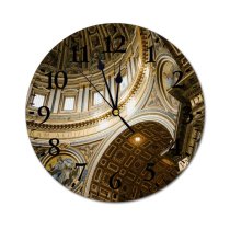 yanfind Fashion PVC Wall Clock Architecture Art Artwork Attract Baroque Basilica Cathedral Catholic Ceiling Chapel Church Classic Mute Suitable Kitchen Bedroom Decorate Living Room