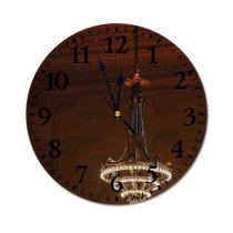 yanfind Fashion PVC Wall Clock Aged Architecture Attract Brick Wall Building Ceiling Chandelier Classic Construction Decor Mute Suitable Kitchen Bedroom Decorate Living Room