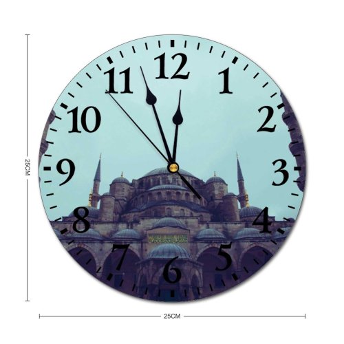yanfind Fashion PVC Wall Clock Aged Ancient Arch Arched Architecture Belief Building City Clear Column Construction Mute Suitable Kitchen Bedroom Decorate Living Room