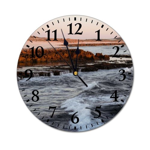 yanfind Fashion PVC Wall Clock Aqua Barren Breathtaking Space Dynamic Energy Evening Fast Flow Fluid Foamy Highland Mute Suitable Kitchen Bedroom Decorate Living Room