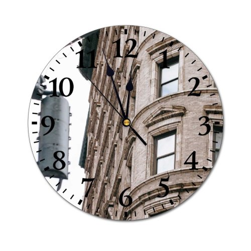 yanfind Fashion PVC Wall Clock Accommodation Apartment Architecture Area Building Center City Cityscape Cloudless Complex Condominium Construction Mute Suitable Kitchen Bedroom Decorate Living Room