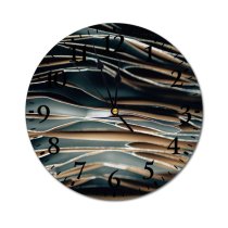 yanfind Fashion PVC Wall Clock Art Wave Curve Dry Abstract Design Outdoors Metallic Mute Suitable Kitchen Bedroom Decorate Living Room