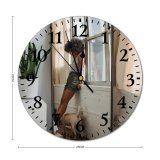 yanfind Fashion PVC Wall Clock Adorable Affection Afro Anonymous Calm Casual Creature Dog Ethnic Faceless Mute Suitable Kitchen Bedroom Decorate Living Room