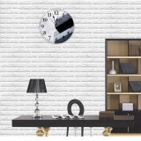 yanfind Fashion PVC Wall Clock Architectural Design Architecture Building City Cloudy Sky Construction Contemporary Daylight Downtown Exterior Mute Suitable Kitchen Bedroom Decorate Living Room