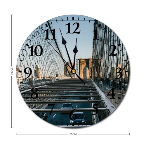 yanfind Fashion PVC Wall Clock Architecture Asphalt Auto Automobile Car City Cityscape Construction Contemporary Design Destination Mute Suitable Kitchen Bedroom Decorate Living Room