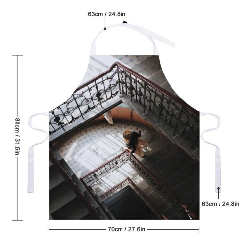 yanfind Custom aprons Aged Anonymous Architecture Banister Damaged Light Downstairs Fashion Female Flight Stairs From002 white white-style1 70×80cm