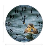 yanfind Fashion PVC Wall Clock Aqua Avian Calm Carefree Clear Creature Cute Duckling Ecology Feather Fowl Goose Mute Suitable Kitchen Bedroom Decorate Living Room