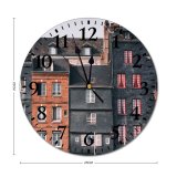 yanfind Fashion PVC Wall Clock Accommodation Aged Architecture Building Calm Chimney Complex Construction Daytime Design Destination Mute Suitable Kitchen Bedroom Decorate Living Room