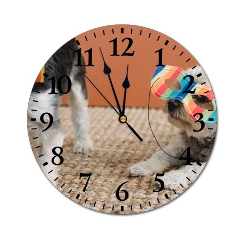yanfind Fashion PVC Wall Clock Accessory Bow Tie Calm Carnival Carpet Celebrate Colorful Curious Mute Suitable Kitchen Bedroom Decorate Living Room