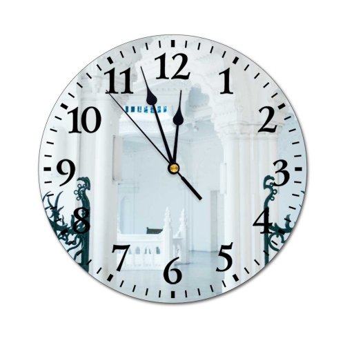 yanfind Fashion PVC Wall Clock Arch Architecture Attract Building Castle Classic Column Construction Decor Decoration Decorative Mute Suitable Kitchen Bedroom Decorate Living Room