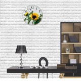 yanfind Fashion PVC Wall Clock Aroma Aromatic Bloom Blurred Bouquet Bud Bunch Colorful Decor Decoration Delicate Mute Suitable Kitchen Bedroom Decorate Living Room