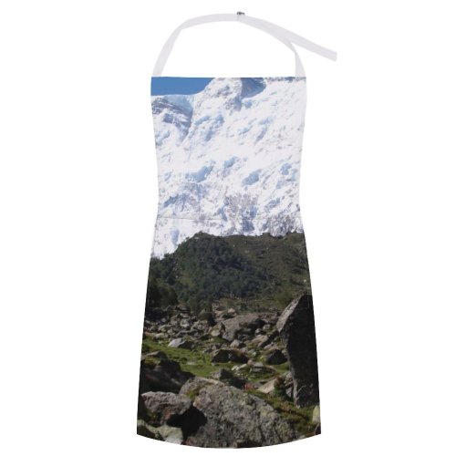 yanfind Custom aprons Nanga Parbat Fairy Meadows Landscape Pakistan Snow Trees Rocks Cliffs white-style1 70×80cm