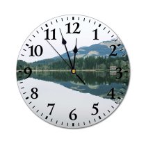 yanfind Fashion PVC Wall Clock Calm Cloudy Coast Colorful Cottage Countryside Daylight Daytime Forest Freedom Highland Mute Suitable Kitchen Bedroom Decorate Living Room