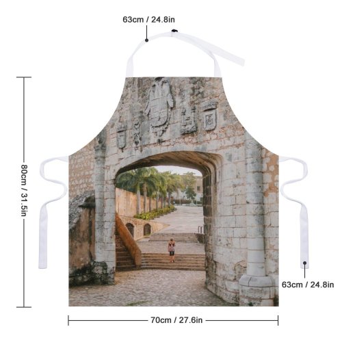 yanfind Custom aprons Aged Ancient Arch Architecture Attract Colonial Daytime Destination Distant Dominican Republic white white-style1 70×80cm