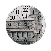 yanfind Fashion PVC Wall Clock Aged Architecture Attract Balcony Building Carve Cathedral Catholic Church Classic Construction Mute Suitable Kitchen Bedroom Decorate Living Room