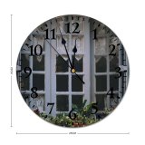 yanfind Fashion PVC Wall Clock Accommodation Apartment Building Classic Construction Cottage Curtain Daylight Decor Decoration Dwell Mute Suitable Kitchen Bedroom Decorate Living Room