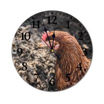 yanfind Fashion PVC Wall Clock Beak Bird Farm Feather Hen Outdoors Poultry Rural Mute Suitable Kitchen Bedroom Decorate Living Room