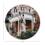 yanfind Fashion PVC Wall Clock Accommodation Architecture Barrier Brick Wall Brickwork Building City Construction Contemporary District Door Mute Suitable Kitchen Bedroom Decorate Living Room