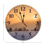 yanfind Fashion PVC Wall Clock Beautiful Dawn Daylight Foggy Frosty Frozen Hazy Idyllic Landscape Misty Mute Suitable Kitchen Bedroom Decorate Living Room