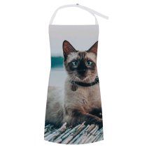 yanfind Custom aprons Adorable Attentive Bamboo Eyes Blurred Carnivore Cat Charming Chordate Concentrate white white-style1 70×80cm