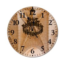 yanfind Fashion PVC Wall Clock Aged Arched Architecture Cathedral Catholic Chandelier Church Decor Decoration Decorative Mute Suitable Kitchen Bedroom Decorate Living Room