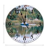yanfind Fashion PVC Wall Clock Accommodation Aged Bay Boat Building Bush Coast Community Countryside Dwell Estate Facade Mute Suitable Kitchen Bedroom Decorate Living Room