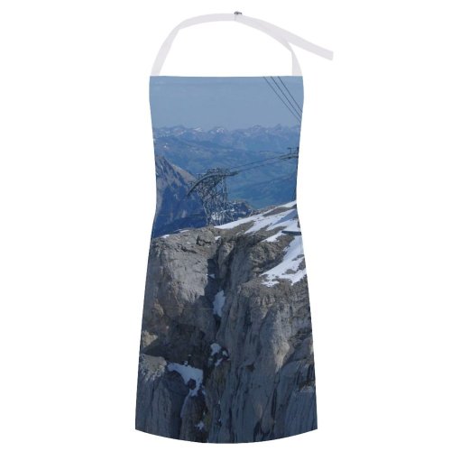 yanfind Custom aprons Snow Chair Landscape Beautiful Pure Ski Cliffs white white-style1 70×80cm