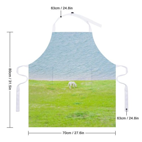 yanfind Custom aprons Adorable Calm Coast Creature Curious Cute Daytime Dog Fauna Foliage Friend white white-style1 70×80cm