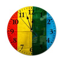 yanfind Fashion PVC Wall Clock Art Artwork Backdrop Bisexual Celebrate Colorful Space Creased Creative Crumpled Daytime Decorative Mute Suitable Kitchen Bedroom Decorate Living Room
