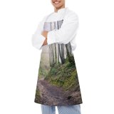 yanfind Custom aprons Mist Mistypath Forest Park Fall Beech Scene Outdoor Sunlight Hiking Fog Tree white white-style1 70×80cm