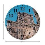 yanfind Fashion PVC Wall Clock Aged Arched Architecture Attract Sky Building Carve Cathedral Catholic Church Cloudless Construction Mute Suitable Kitchen Bedroom Decorate Living Room
