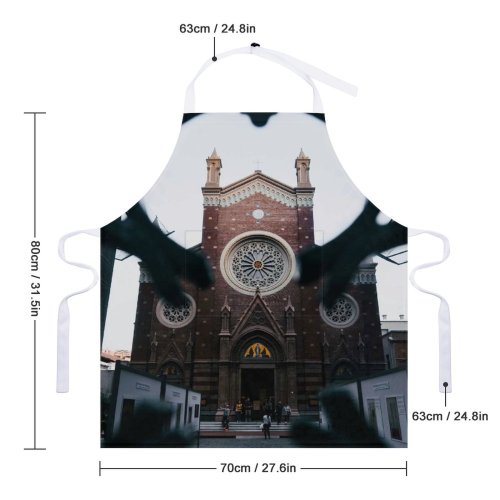 yanfind Custom aprons Aged Ancient Architecture Art Attract Basilica Belief Building Castle Catholic Church white white-style1 70×80cm