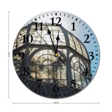 yanfind Fashion PVC Wall Clock Architectural Design Architecture Sky Building Clouds Contemporary Daylight Daytime Exterior Futuristic Glass Mute Suitable Kitchen Bedroom Decorate Living Room