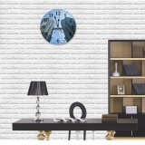 yanfind Fashion PVC Wall Clock Architecture Beautiful Buildings City Clouds Construction Daylight Design Financial High Kuala Mute Suitable Kitchen Bedroom Decorate Living Room