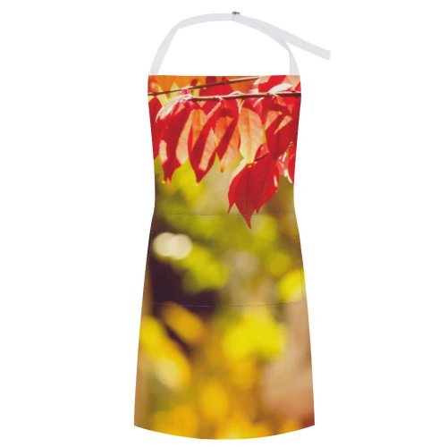 yanfind Custom aprons October Tree Leaves Fall Morning Park Trail November Bushes Autumn white-style1 70×80cm