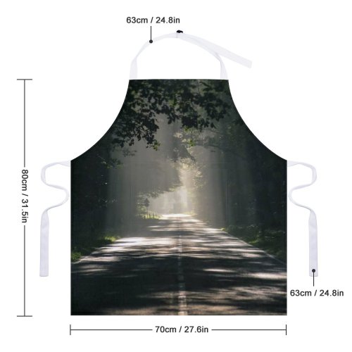 yanfind Custom aprons 4k Asphalt Dark Dawn Desktop Fog Forest Guidance Haze Landscape Light Mist white white-style1 70×80cm