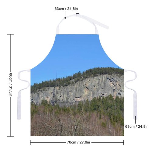 yanfind Custom aprons Norway Shore Bluesky Calm Mountains Cliff Rocks Forest Landscape white-style1 70×80cm