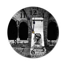 yanfind Fashion PVC Wall Clock Abandoned Aged Arch Architecture Brick Building Bw Cement City Classic Column Construction Mute Suitable Kitchen Bedroom Decorate Living Room
