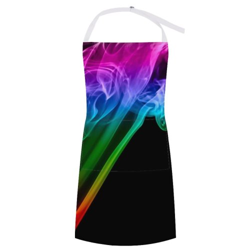 yanfind Custom aprons Rainbow Abstract Burn Isolated Spirit Trail Twirl white white-style1 70×80cm