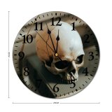 yanfind Fashion PVC Wall Clock Bone Stack Books Dead Death Gothic Heart Horror Love Retro Rough Rusty Mute Suitable Kitchen Bedroom Decorate Living Room