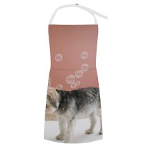 yanfind Custom aprons Adorable Home Attentive Bubble Calm Carefree Creature Curious Cute Decorate Dog white white-style1 70×80cm
