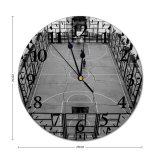 yanfind Fashion PVC Wall Clock Action Active Barrier Basket Basketball Bw Challenge Competitive Court Determine Fence Field Mute Suitable Kitchen Bedroom Decorate Living Room